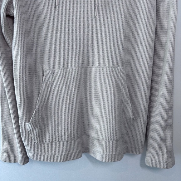 Rainforest Cabin Oatmeal Cream Waffle Knit Pullover Hoodie Men’s Size Medium - Picture 3 of 9